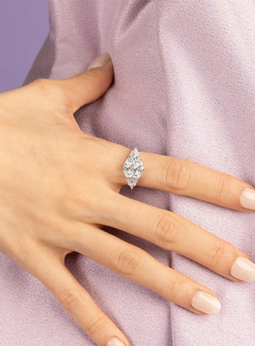 [杨紫同款]APM Monaco Art Deco戒指银女白色摩登几何设计感新品