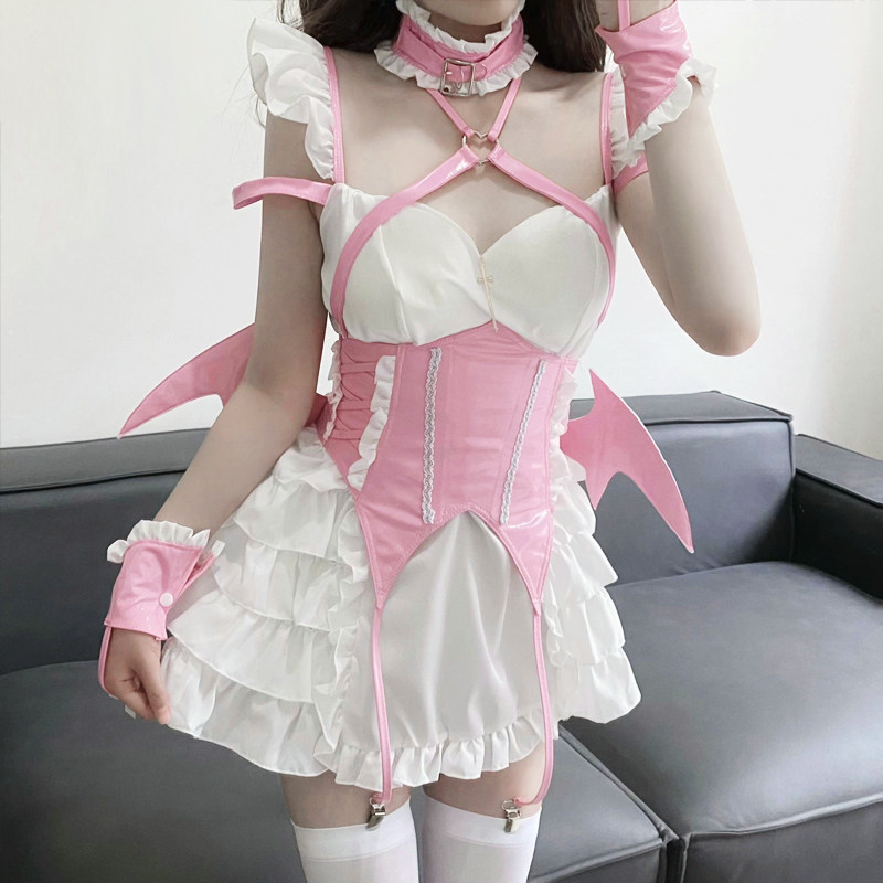 二次元万圣节小恶魔性感洛丽塔女仆装COS收腰连衣裙魅魔主播制服