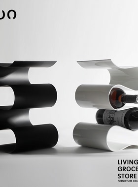 摆设极简风波浪金属修品红酒架