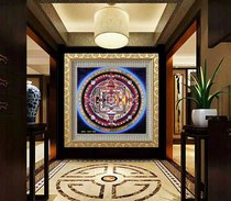 Hand drawing Donka hanging painting black gold Six words The wheel of Kumgang City 90 cm giant living room Xuanguan Decorative Painting