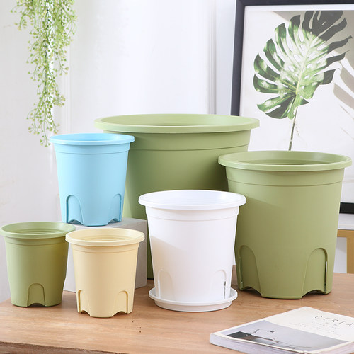 塑料花盆家用透气耐用加仑盆兰花绿萝月季庭院阳台加厚二代控根盆 - 图2