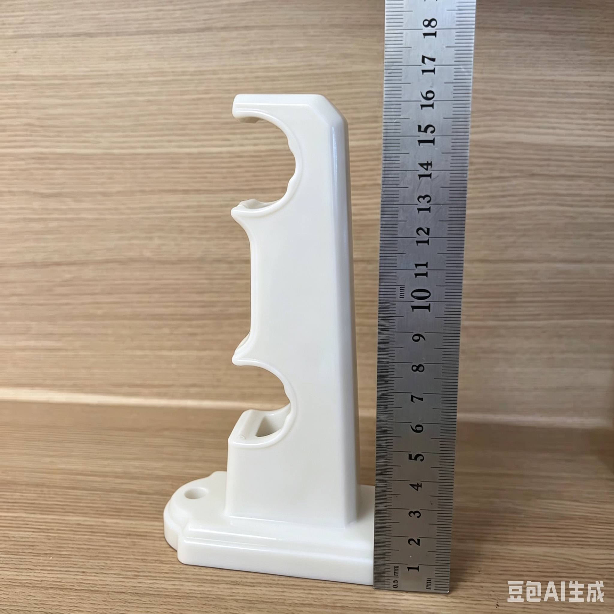 老式红木纹色双杆窗帘支架罗马杆双码固定支撑托架底座安装码配件