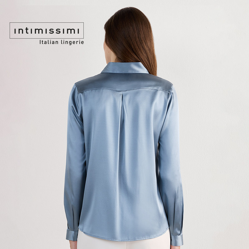 Intimissimi意舒漫女士时尚凉感舒适桑蚕丝休闲长袖衬衫CL162E,淘宝优惠券,粉丝福利购,淘宝优惠卷