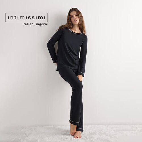 Intimissimi意舒漫优雅莫代尔舒适家居长袖圆领睡衣CLD701G - 图1