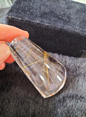 金发晶吊坠男女无事牌 天然发晶钛晶吊牌挂件水滴平安牌项链全净