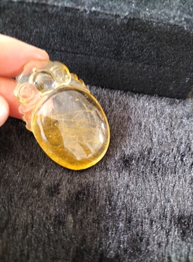 金发晶吊坠男女无事牌 天然发晶钛晶吊牌挂件方牌平安牌项链全净