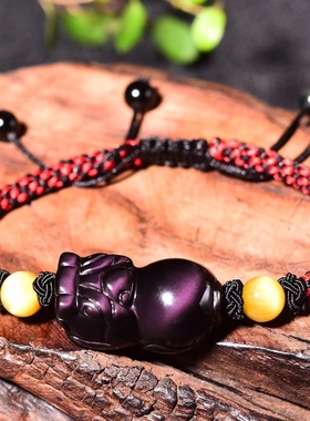 天然彩虹眼貔貅玉米结手链貔貅带动财富入运尺寸：30×16×15