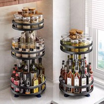 Rotatable Flavoring Rack Kitchen Special Countertop Corner Seasonings Oil Salt Sauce Vinegar Bottle Containing Shelf Zooframe