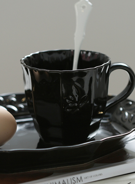 边集EDITOR日本原产AITO Olive橄榄枝系列手作咖啡杯八角盘餐盘