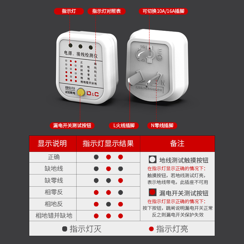 相位检测仪验电器插座漏电测试仪电路测电检测器电源专业试电插头-图1