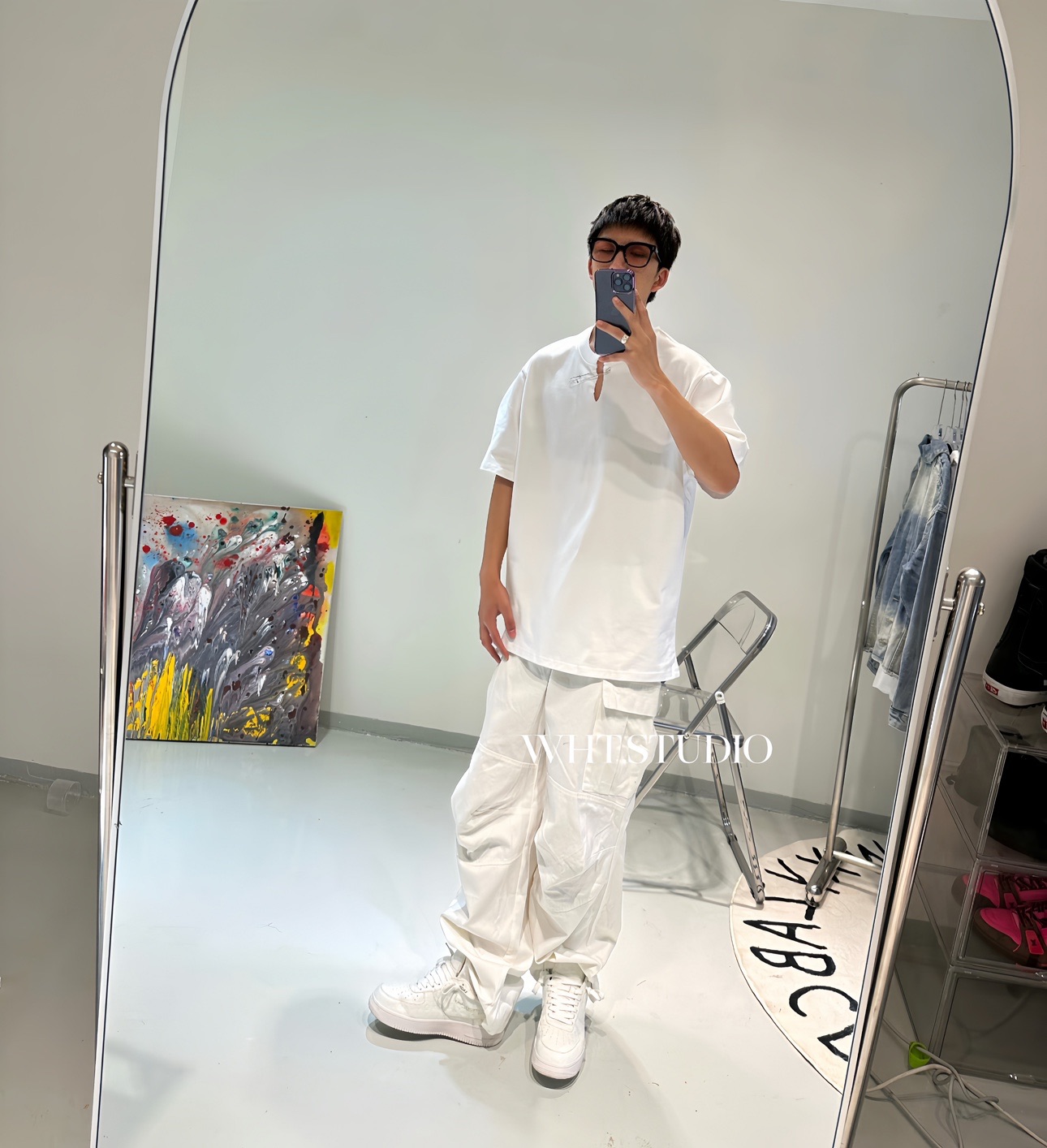 WHT夏季正确版SS23新款宽松休闲阔腿工装裤显腿长痞帅男女同款_虎窝淘
