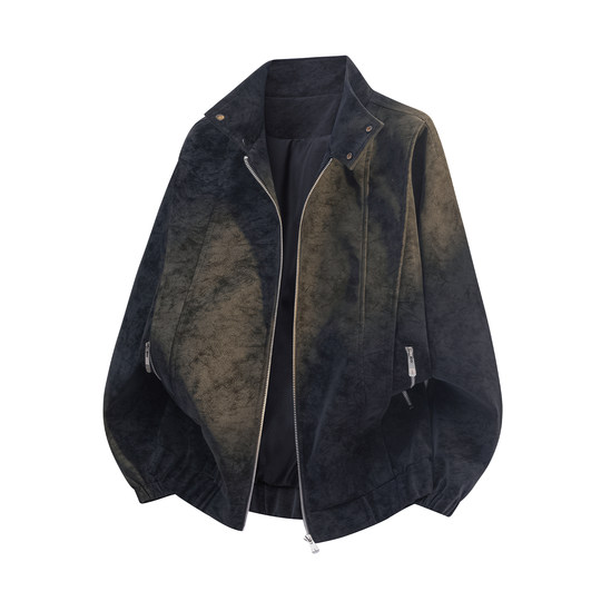 拉夏贝尔休闲运动套装男士秋季新款夹克搭配牛仔裤潮牌帅气两件套