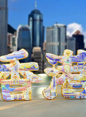 城市地标金属冰箱贴太原