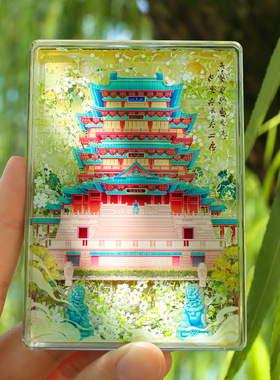 四大名楼AR流沙冰箱贴文