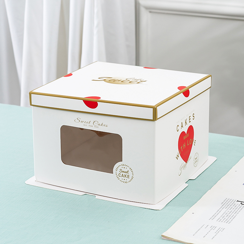 蛋糕盒子包装盒6 8 10 12 14 16寸烘焙生日蛋糕盒纸方盒双层定制 - 图1