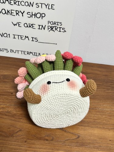 手工钩织jellycat微笑盆栽玩偶创意办公室摆件送朋友diy材料包 - 图2