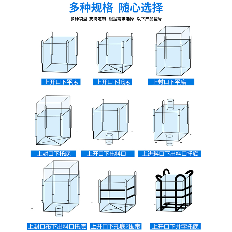 吨包全新加厚耐磨集装太空吊带污泥顿吨位吨袋固废防洪帆布1吨2吨 - 图2