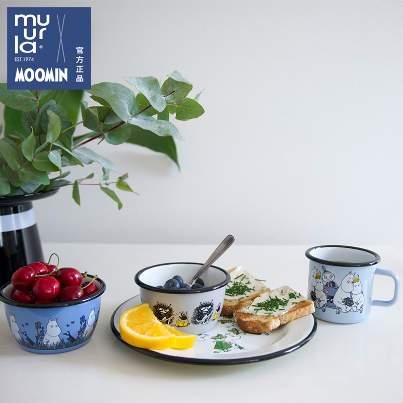 芬兰muurla搪瓷碗MOOMIN姆明餐具蒸蛋燕麦碗个人专用家用儿童饭碗-图3