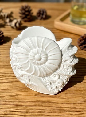 3D复古海螺造型石膏摆件