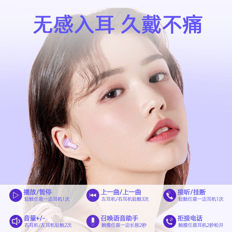 耳机女生华为苹果oppo小米vivo索尼 信优云数码蓝牙耳机