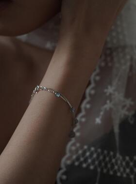 极简冷淡6月生辰石灰月光石手链