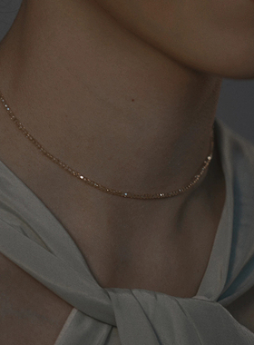 包金水晶轻奢小众质感璀璨锁骨链