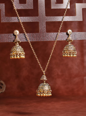 金属女组合耳环项链民族风