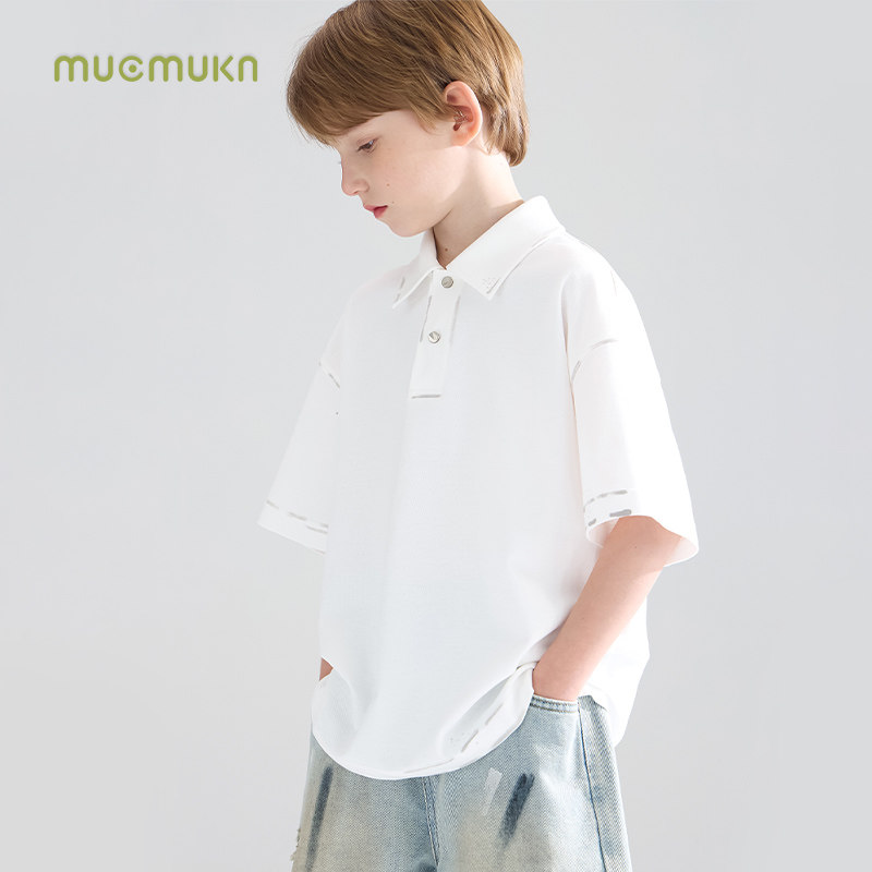 【银灰拓本】sorona黑科技凉感抑菌 潮牌涂鸦polo短袖T恤男童,淘宝优惠券,粉丝福利购,淘宝优惠卷