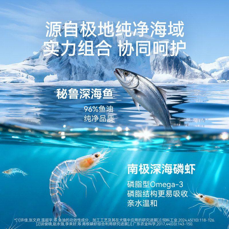新款南极磷虾鱼油美毛放掉毛宠物狗狗猫咪营养补充剂护心宠物保健,淘宝优惠券,粉丝福利购,淘宝优惠卷