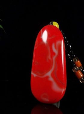 原石玉手把件男士鸡血玉手把件和田玉色把玩件红玉把件琉璃工艺品