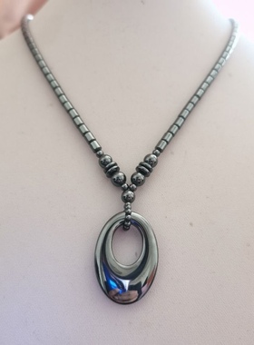 天然太赫磁项链黑胆石磁石能量石促进血液循环改善颈椎缓解疲