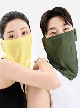 韩国BLCA男女同款高尔夫防晒透气速干挂耳面纱护颈防晒面罩