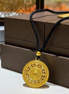 藏蕴传承五路财神足金包银吊坠