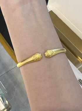 送女友礼物开口手镯金包银可爱