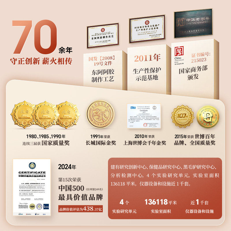 东阿阿胶官方阿胶块片125g阿胶糕红标补血滋补送礼送长辈正品