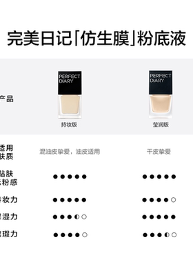 【双11抢先购】完美日记仿生膜精华粉底液养肤自然持妆不卡粉服帖