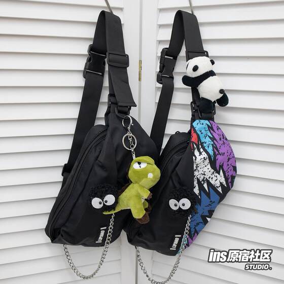 Ins chest bag men's niche casual girl new crossbody bag shoulder bag trendy cool mobile phone bag cycling waist bag women