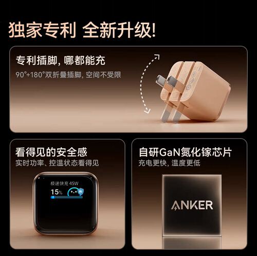 ANKER安克安心充45W充电器适用苹果iPhone17ProMax充电头16快充15智能屏显 - 图1