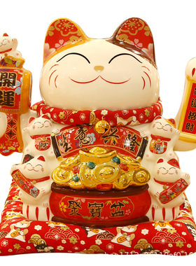 摇手招财猫摆件开业大号店铺收银台前台家居客厅装饰乔迁新居礼物
