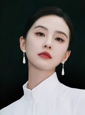 新中式水滴耳钉旗袍女士轻奢