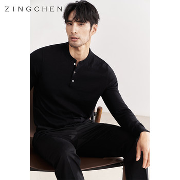 ZINGCHEN Henry collar knitted sweater ຜູ້ຊາຍດູໃບໄມ້ລົ່ນແລະລະດູຫນາວ sweater ສີດໍາລຸ່ມ