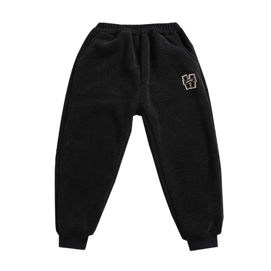 胖男童裤子夹棉特厚一条过冬中大童宽松高腰三层加厚棉裤大码卫裤