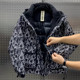 American style color block hooded thick cotton coat Korean style loose American style color block hooded thick cotton coat Korean style loose