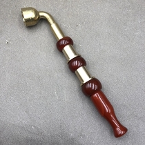 Smoke bag pan smoke with large leaf crushed smoke infighting bronze reliquette Manau cigarette holder Chinese handmade old man with smoke