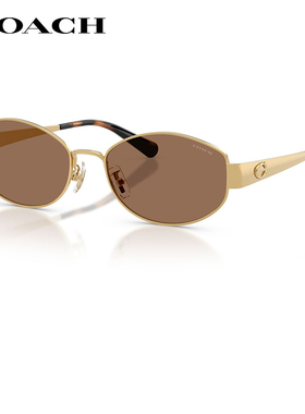 蔻驰椭圆形窄框复古金属墨镜男女