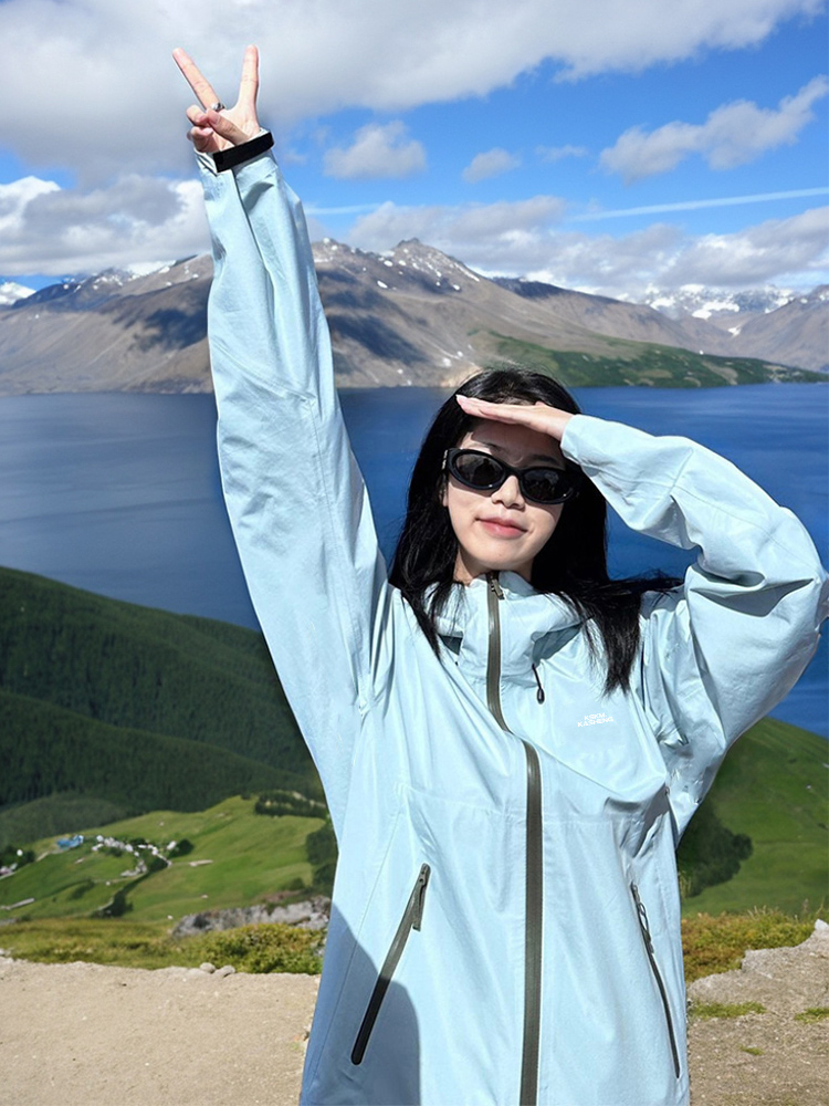 KSKM蓝色冲锋衣外套女2023春秋新款三合一户外登山服川西旅游穿搭-图2