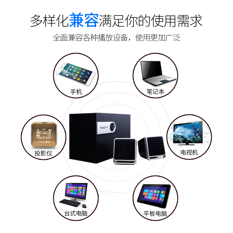 音箱桌面客厅电视通用超重低音影响 2.1 电脑音响家用台式笔记本低音炮多媒体 93 SPA2341 飞利浦 Philips 音箱桌面客厅电视通用超重低音影响 2.1 电脑音响家用台式笔记本低音炮多媒体 93 SPA2341 飞利浦 Philips