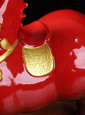 马上有钱摆件创意陶瓷家居装饰品大师手工新中式招财酒柜桌面