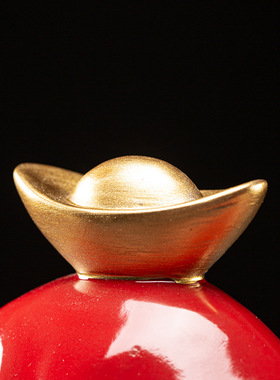 陶瓷生肖红牛气冲天招财创意摆件礼品开业送礼装饰客厅家居