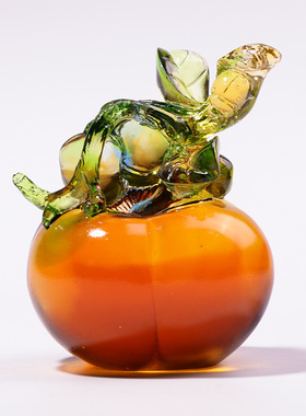 琉璃事事如意工艺品柿子水晶摆件客厅家居装饰品创意礼物中式装饰